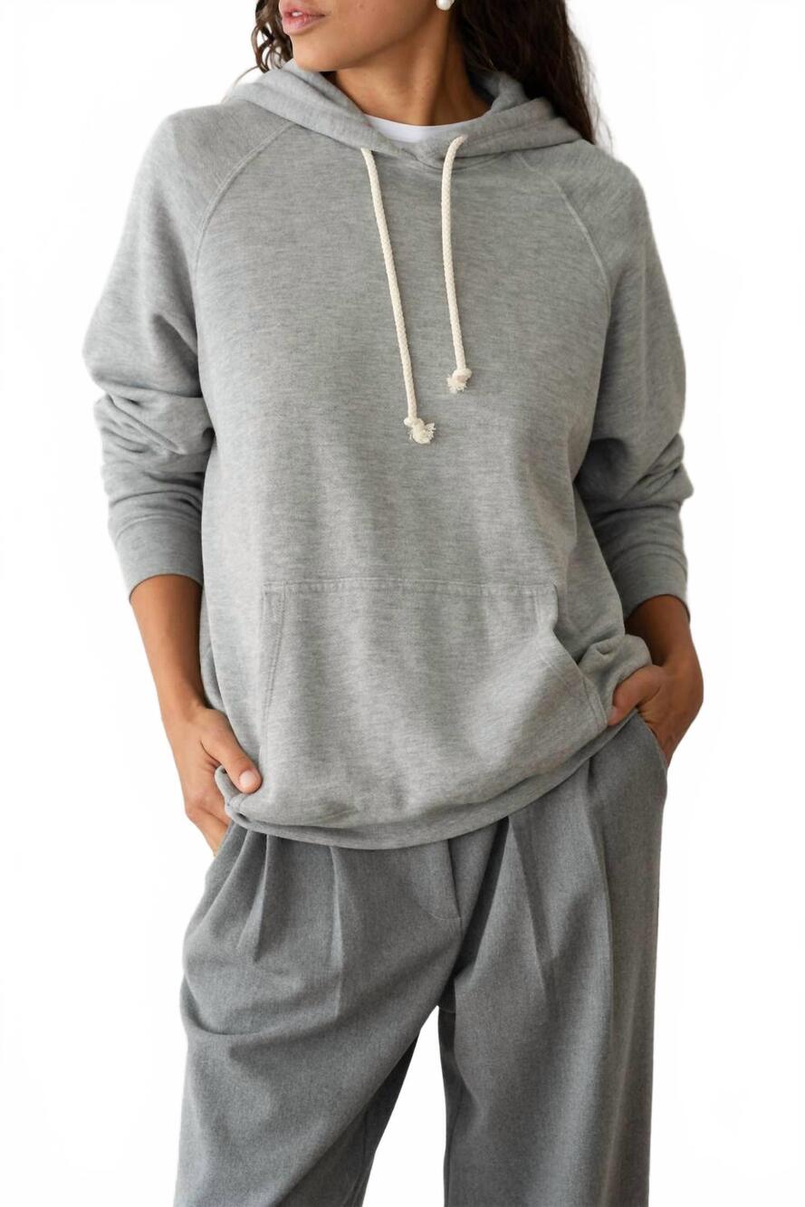 NEW DONNI. eco-fleece hoodie in heather grey